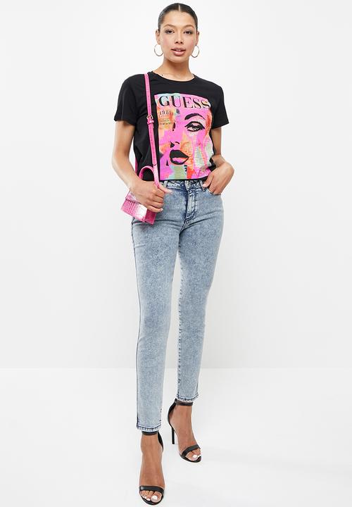 GUESS - Cover girl tee - jet black