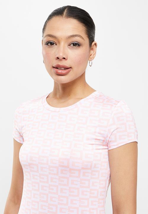 GUESS - Checked tee - pink guess check