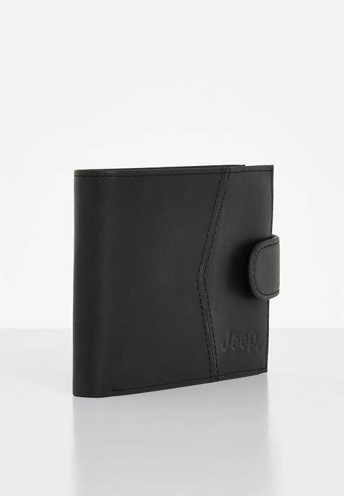 JEEP - Leather clip wallet - black