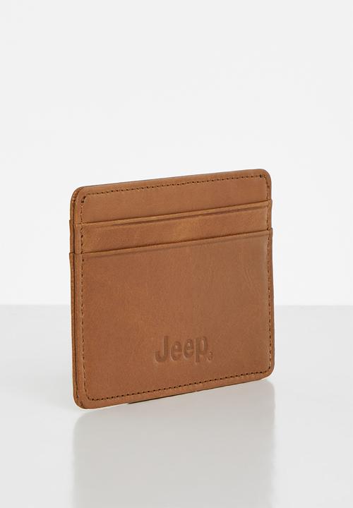 JEEP - Leather cardholder - tan