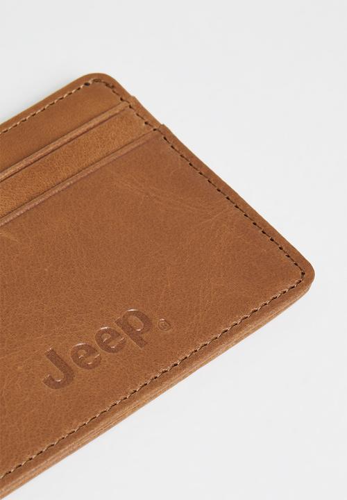 JEEP - Leather cardholder - tan
