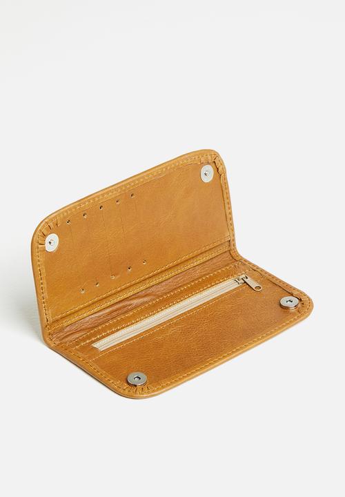 Superbalist - Leather multi zip purse - tan