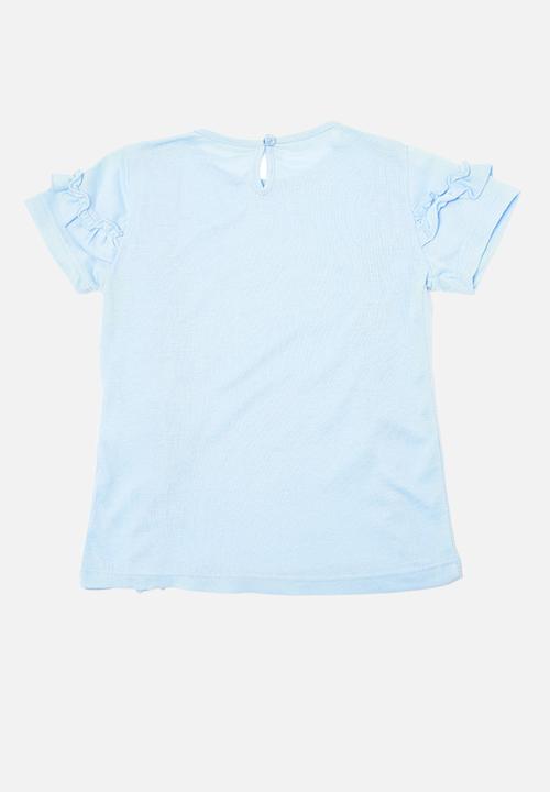 Trendyol - Frill short sleeve tee - clear blue