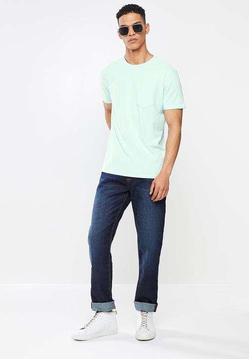 GUESS - Nightshade wash athletic taper jeans - black-blue
