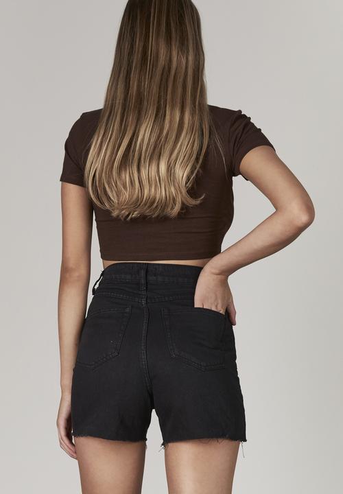 Factorie - High rise relaxed denim short - thrift black
