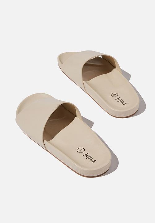 Cotton On - Dash single strap slide - ivory pu