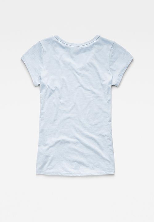 G-STAR - Eyben slim v t short sleeve - dk laundry blue