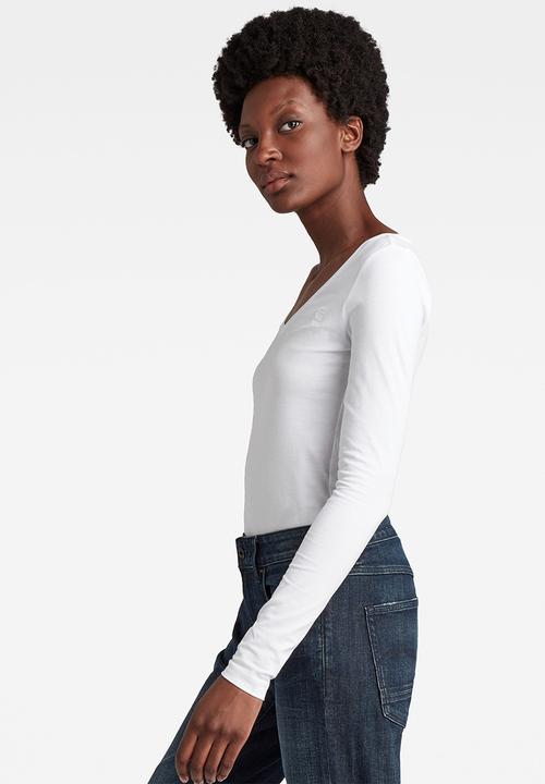 G-STAR - Base r t long sleeve - white