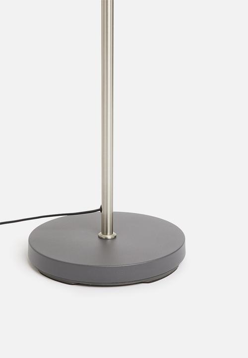 Present Time - Floor lamp mingle wood print nickle - grey 