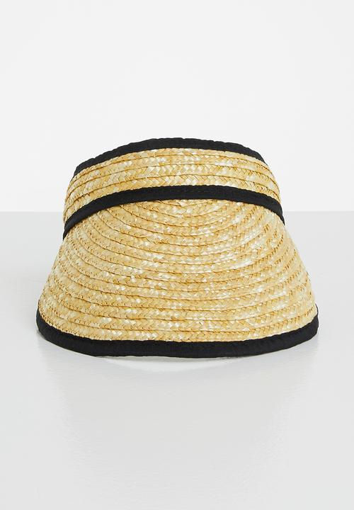 Superbalist - Erin straw visor - natural & black