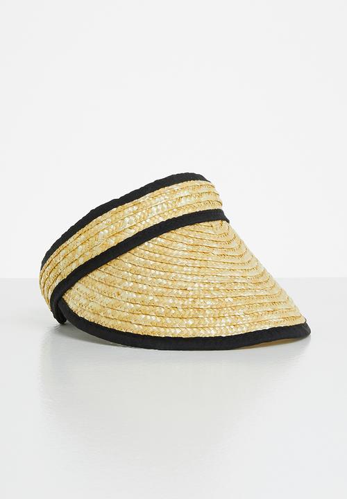 Superbalist - Erin straw visor - natural & black