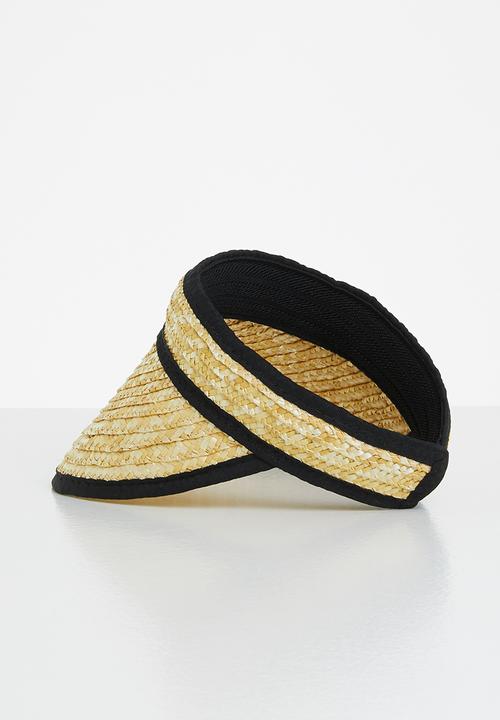 Superbalist - Erin straw visor - natural & black