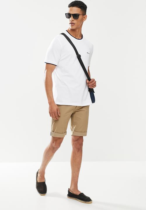 Ben Sherman - Pique crew - white