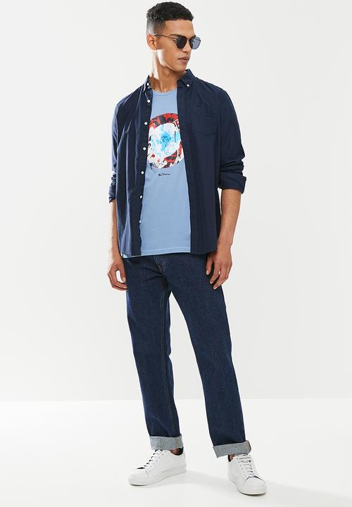 Ben Sherman - Graffiti - mid blue