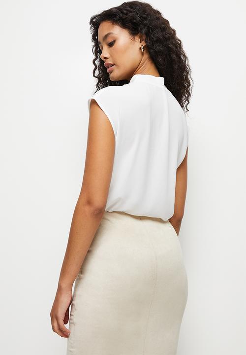 MILLA - Sleeveless wrap bodysuit - ivory 