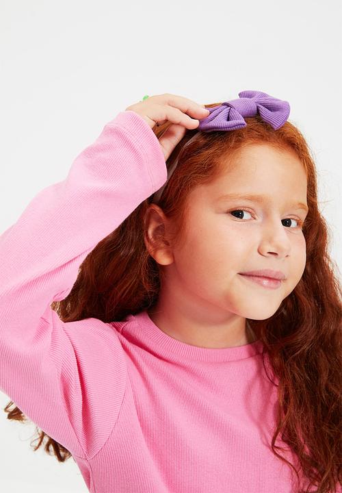 Trendyol - 2pk bow headband - pink & lilac
