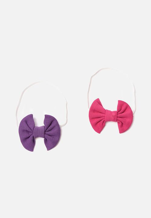 Trendyol - 2pk bow headband - pink & lilac