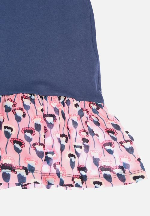 Trendyol - Floral frill dress - navy