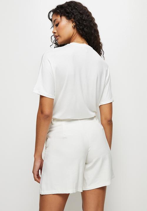 edit - Viscose grown on sleeve tee - winter white