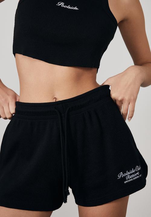 Factorie - Mini waffle short - black