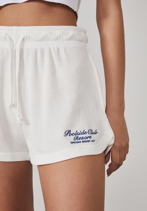 Factorie - Mini waffle short - white