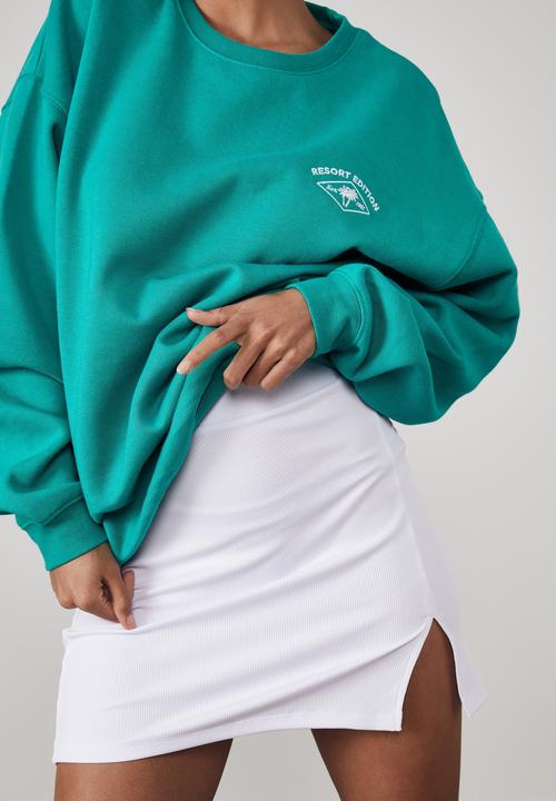 Factorie - Oversized graphic crew - clover green
