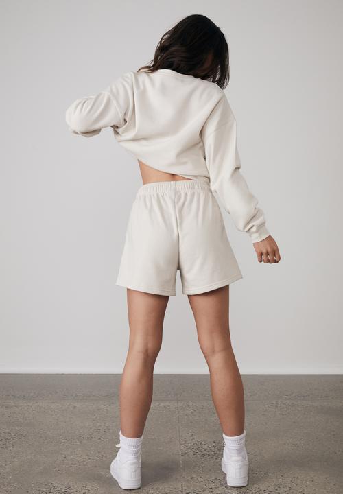 Factorie - Oversized graphic crew - light stone