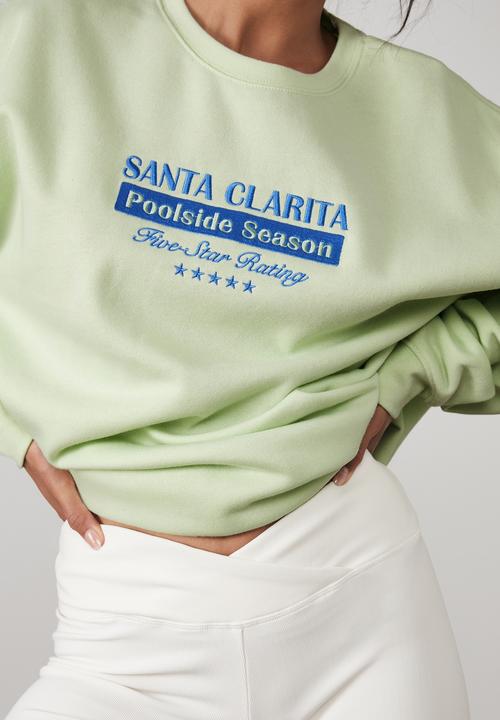 Factorie - Oversized graphic crew - pistachio