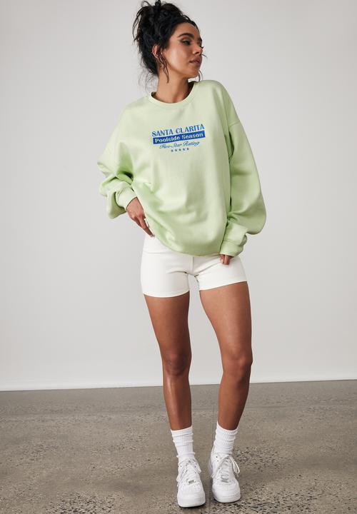 Factorie - Oversized graphic crew - pistachio