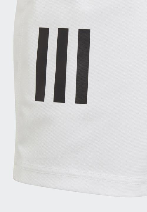 adidas Originals - 3 stripe shorts - white/black