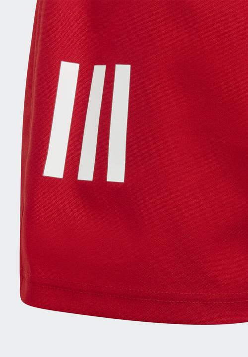 adidas Originals - 3 stripe shorts - scarlet/white