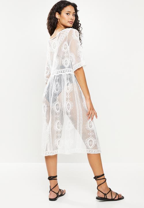 dailyfriday - Tie front kaftan - white