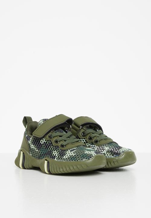 Pop Candy - Boys camo mesh sneakers - green
