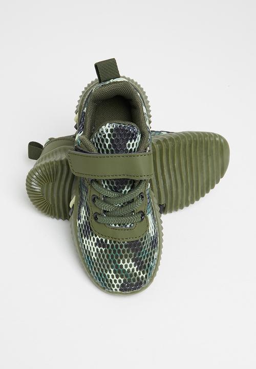 Pop Candy - Boys camo mesh sneakers - green