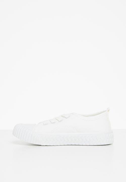 Pop Candy - Boys lace up casual sneaker - white