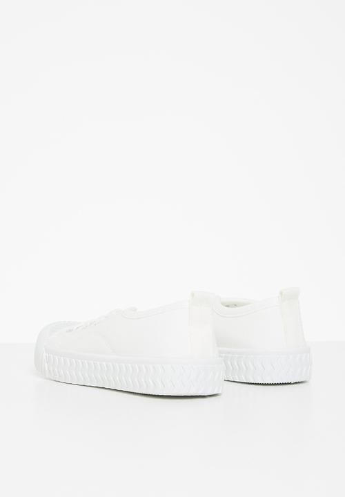 Pop Candy - Boys lace up casual sneaker - white