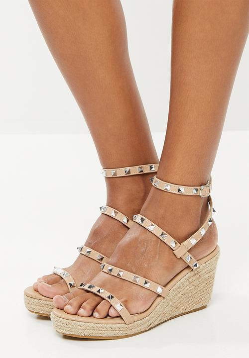 Madison® - Hazel studded espadrille wedge - neutral