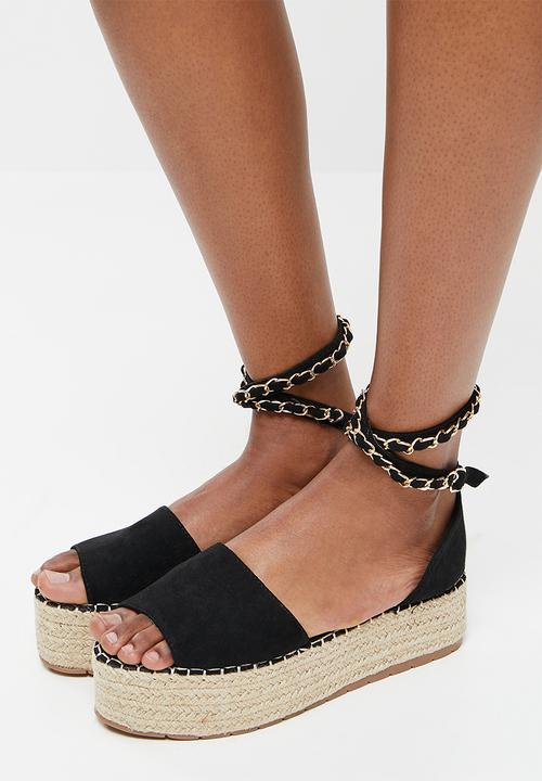 Madison® - Gwen espadrille flatform sandal - black