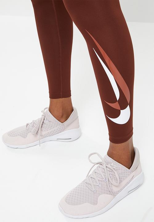 Nike - W nk df swsh run tight 7/8 - dark red