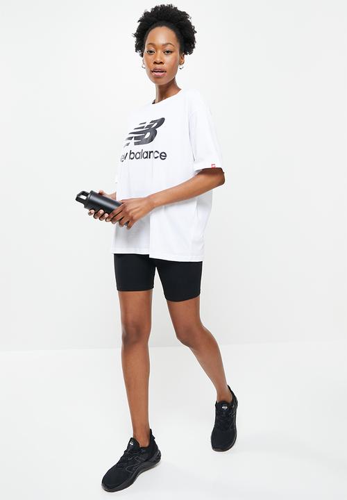 New Balance  - Essentials stacked logo oversized tee - white