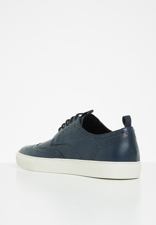 POLO - Charlie leather cupsole lace up - navy