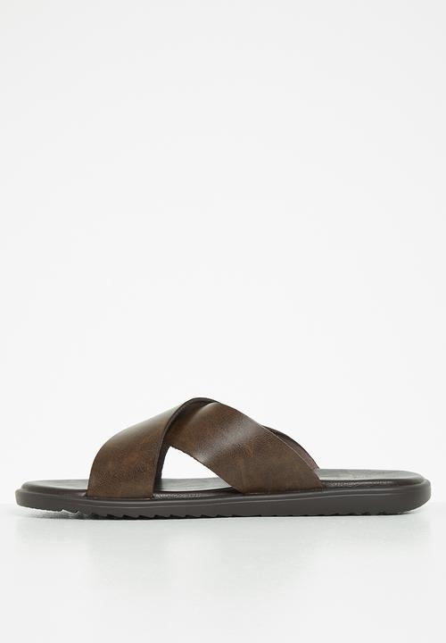 POLO - Greyson crossover multi leather sandal - brown