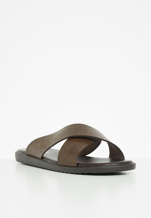 POLO - Greyson crossover multi leather sandal - brown