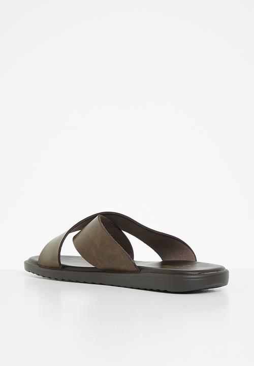 POLO - Greyson crossover multi leather sandal - brown
