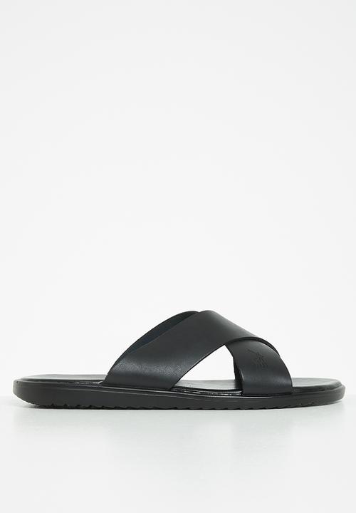 POLO - Greyson crossover multi leather sandal - black