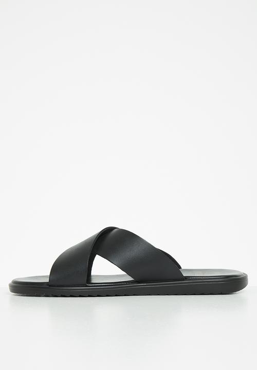 POLO - Greyson crossover multi leather sandal - black