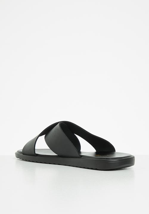 POLO - Greyson crossover multi leather sandal - black