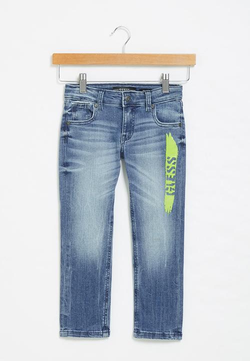 GUESS - Fluo cobalt slim fit jean - blue