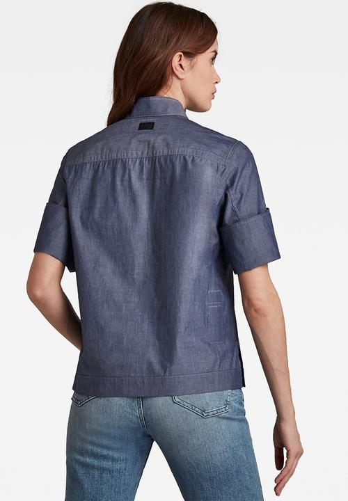 G-STAR - Workwear short sleeve shirt - servant blue