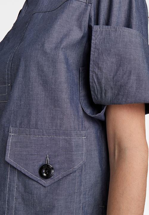 G-STAR - Workwear short sleeve shirt - servant blue
